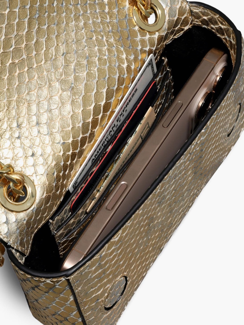 Alexis Bittar Mini Bella Python Embossed Leather Clutch Color Gold Python NWT - Picture 14 of 14